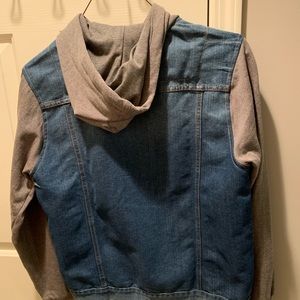 Dark gray ring of Fire Jean jacket hoodie
